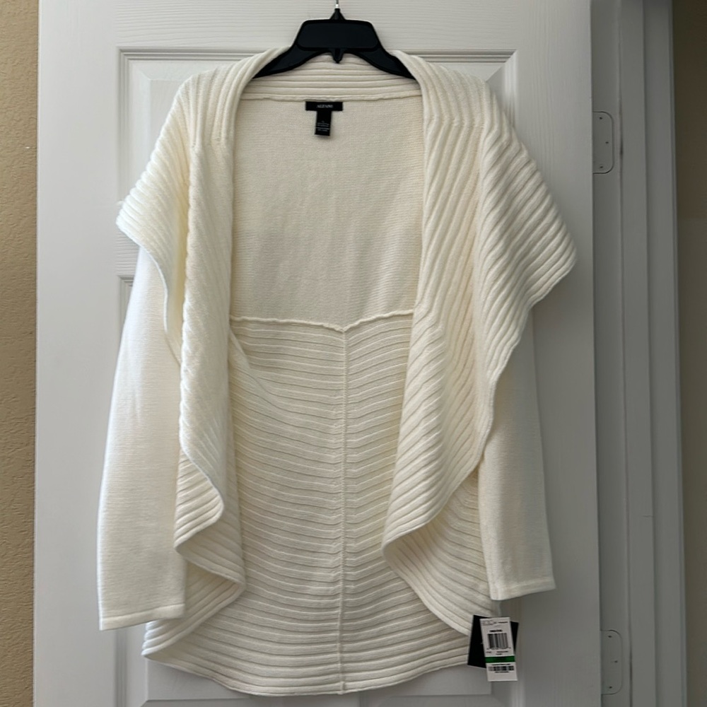 Vintage Alfani Women's Cream Open Front Cardigan Cloud Sweater Large 6332CLD194